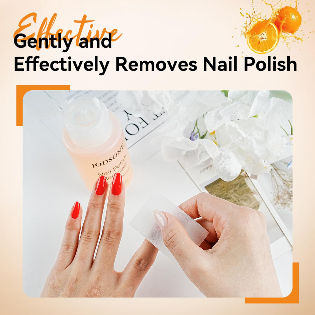 JODSONE Gel & Regular Nail Polish Remover, Non-Acetone, Orange, 6.09 Fl Oz One-Press Pump, Vitamin E & Aloe, Orange Scent, Removes Regular Polish; Soak-Off Gel Removal Requires Filing and Soaking