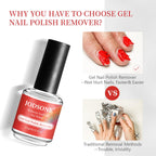 JODSONE 15ml Gel Nail Remover No Need Soaking or Wrapping for Quick And Easy Removal At Home with Cuticle Pusher and Nail File