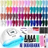 JODSONE Gel Nail Polish Kit with U V Light 32 Colors Gel Polish Set Soak Off Nail Kit Nail Art Salon or Home DIY Manicure Tools Gifts for Women