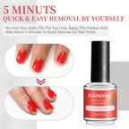 JODSONE 15ml Gel Nail Remover No Need Soaking or Wrapping for Quick And Easy Removal At Home with Cuticle Pusher and Nail File