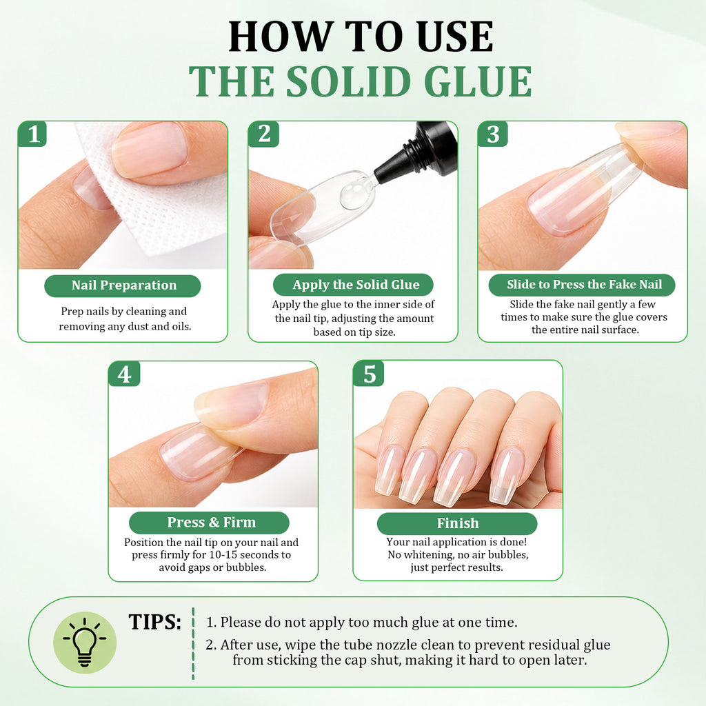 JODSONE Semi Solid Nail Glue for Press on Nails Newly Upgraded Quick Drying 10g for Nail Tips and Fake Acrylic Nails Tips Salon Art DIY at Home No Need U V Light Cured