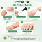 JODSONE Semi Solid Nail Glue for Press on Nails Newly Upgraded Quick Drying 10g for Nail Tips and Fake Acrylic Nails Tips Salon Art DIY at Home No Need U V Light Cured