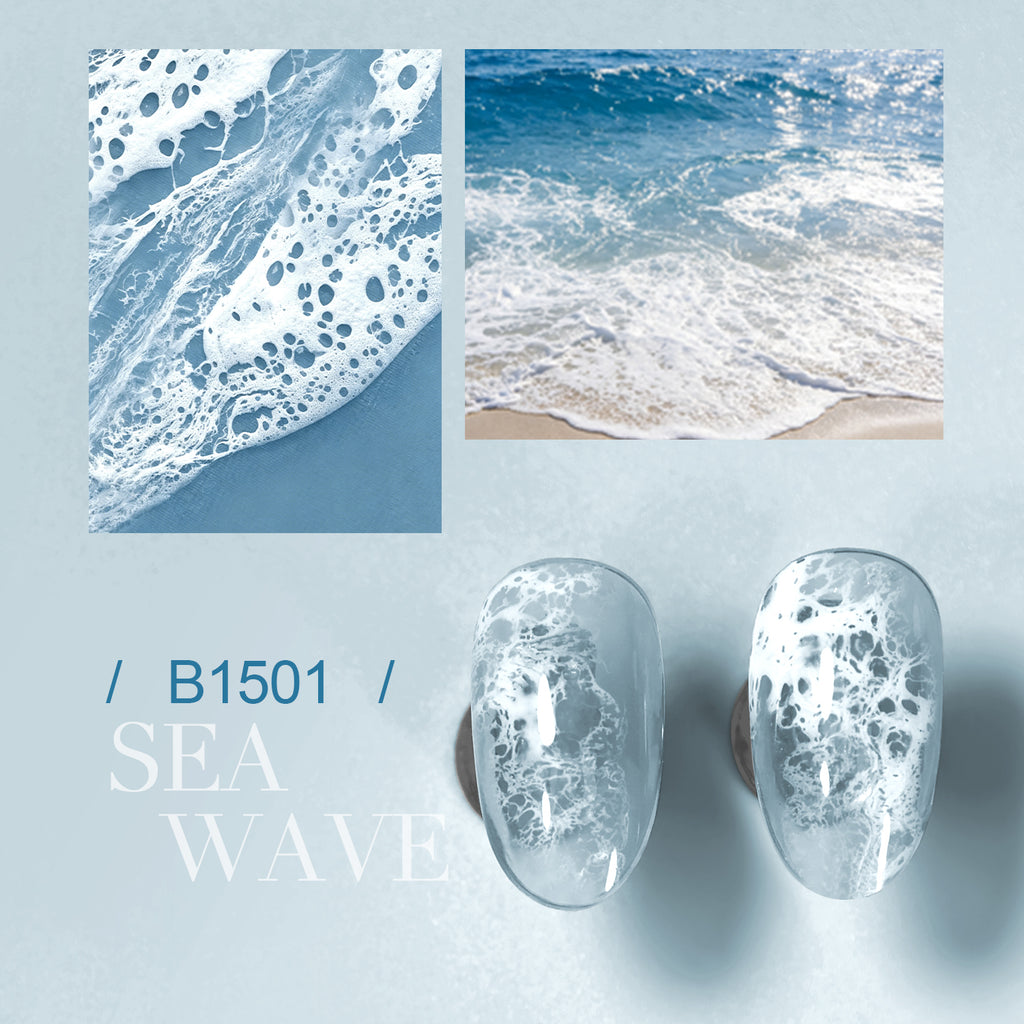 JODSONE Ocean Wave Blooming Gel Nail Polish,16.5ml Wave White Blooming Liquid for Spreading Wave Effect,High Fluidity Wave Textures for DIY Nail Art Design,Applied Over Uncured Base Gel