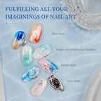 JODSONE Ocean Wave Blooming Gel Nail Polish,16.5ml Wave White Blooming Liquid for Spreading Wave Effect,High Fluidity Wave Textures for DIY Nail Art Design,Applied Over Uncured Base Gel