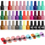 JODSONE 36 PCS Gel Nail Polish Set-32 Colors Gel Nail Polish Set Same Color Same Bottle No Wipe Base Top Matte Glitter Coat Professional Choice Salon Gifts
