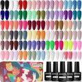 JODSONE 60 PCS Gel Nail Polish Set with 5 Bottles of Base and Glossy Matte Top Coat Soak off Gel Nail Set Suitable for All Seasons Gifts