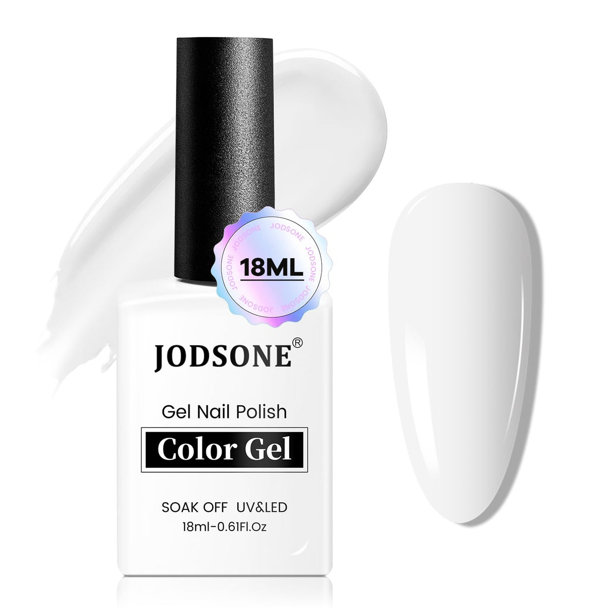 JODSONE White Gel Nail Polish, 1Pcs 18ml White Gel Polish All Season Soak Off Manicure Salon DIY Design at Home Need UV Lamp