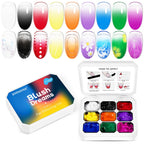 JODSONE Sponge Pat Painting Nail Gel Polish 9 Colors French Gradient Gel Nail Blush Blooming At Home DIY Nail Art Designs