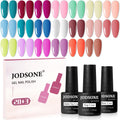JODSONE 23 PCS Gel Polish Kit Colorful Fashion Classic Nail Gel Set 3 Bottles of Base Coat Matte and Glossy Top Coat