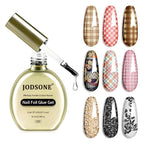 JODSONE Nail Foil Glue 16.5ml, Hema-free Foil Transfer Gel, High Adhesion Clear Gel, Easy Application, Helps Transfer Fine Pattern Details, Pairs With Compatible Nail Foils, DIY And Salon Use