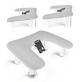 JODSONE Gray U-Shaped Arm Rest for Nails Tech with Rotating Built-In Phone Holder and Adjustable Nail Arm Rest Detachable Manicure Hand Rest for Salon Design