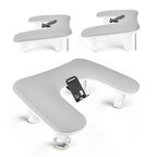 JODSONE Gray U-Shaped Arm Rest for Nails Tech with Rotating Built-In Phone Holder and Adjustable Nail Arm Rest Detachable Manicure Hand Rest for Salon Design
