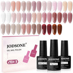 JODSONE 23PCS Gel Nail Polish Set 20 translucent Jelly Color Natural and Elegant Long Lasting Suitable for Home and Salon