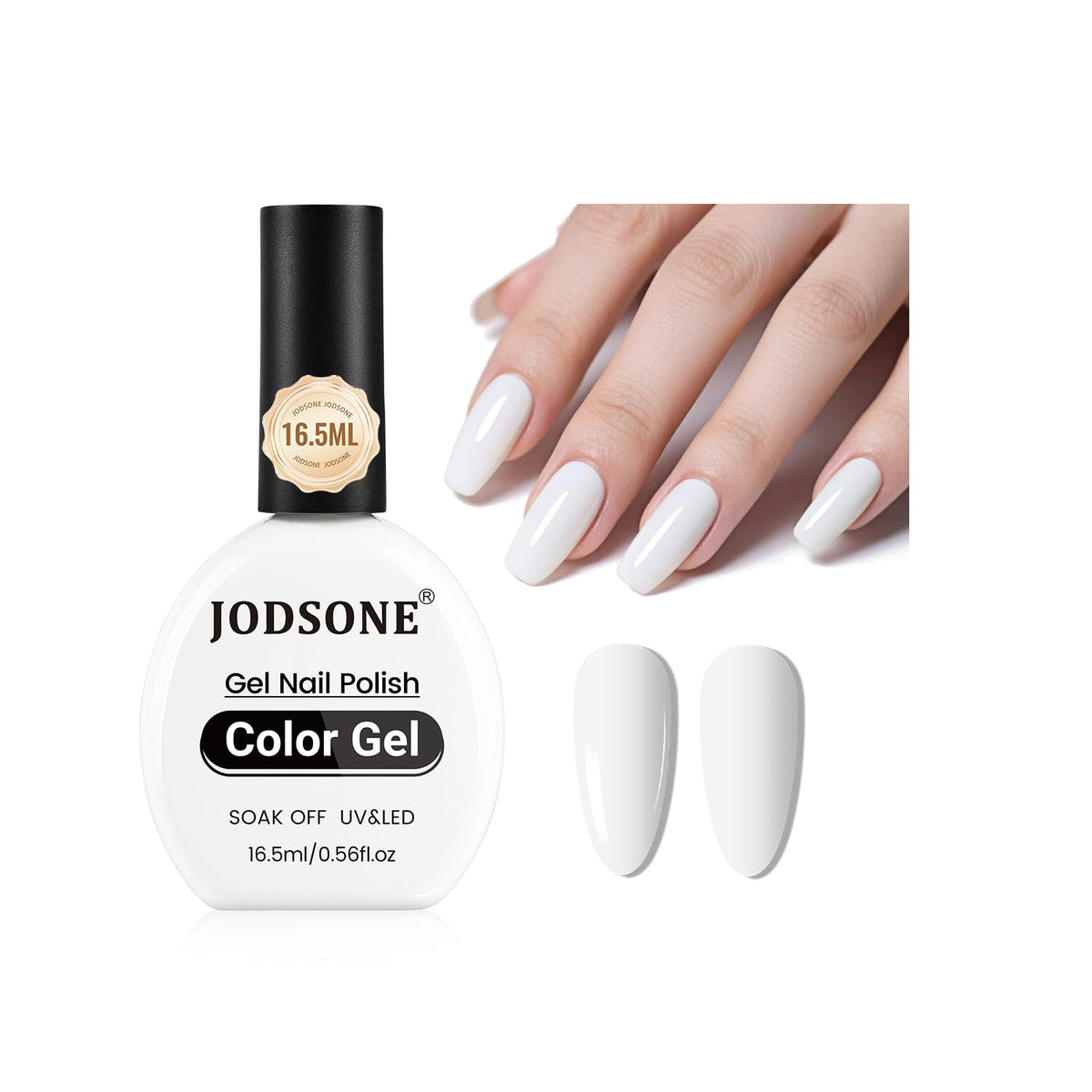 JODSONE 16.5ml Gel Nail Polish White Need U V Lamp Curing for Home Salon Nail Art DIY