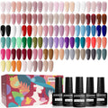 JODSONE 60 PCS Gel Nail Polish Set with 5 Bottles of Base and Glossy Matte Top Coat 55 Colors Soak off Gel Nail Set Suitable for at Home Salon DIY Nail Art