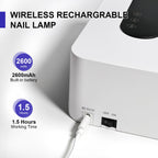 JODSONE U V Nail Lamp Rechargeable Portable with 3 Timers and LCD Display Screen for Nail Dryer Gel White
