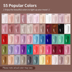 JODSONE 60 PCS Gel Nail Polish Set with 5 Bottles of Base and Glossy Matte Top Coat 55 Colors Soak off Gel Nail Set Suitable for at Home Salon DIY Nail Art