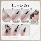JODSONE 20 Rolls Lace Nail Foils, Black and White Lace Nail Art Transfer Sheets, Must Be Used with Nail Foil Glue, Transfer Foils for Manicure Salon & Home Use (Not Self-Adhesive Stickers)