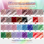 JODSONE 32 Colors Gel Nail Polish Kit with Base Coat Matte Glitter Top Coat Soak Off Manicure Tools Manicure Salon DIY at Home