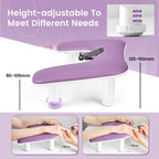 JODSONE Purple U-Shaped Manicure Arm Rest for Nails Tech with Rotating Phone Holder and Adjustable Nail Arm Rest Detachable Manicure Hand Rest for Salon Design