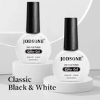 JODSONE 2Pcs Gel Nail Polish Set 10ml Black and White Gel Polish,Soak Off LED U V Nail Gel Manicure All Seasons Gel Polish Nail