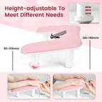 JODSONE U-Shaped White Manicure Arm Rest for Nails Tech with Rotating 360°Built-In Phone Holder and Adjustable Nail Arm Rest Detachable Manicure Hand Rest for Salon Design