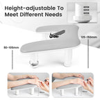JODSONE Gray U-Shaped Arm Rest for Nails Tech with Rotating Built-In Phone Holder and Adjustable Nail Arm Rest Detachable Manicure Hand Rest for Salon Design
