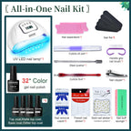 JODSONE 32 Colors Nail Polish Set With U V Light Manicure Nail Tools Nail Art Manicure Salon DIY at Home