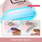 JODSONE Pink U V Nail Lamp for Gel Nail Polish Manicure Light with 4 Timers & Automatic Sensor Nail Dryer Curing LED Light