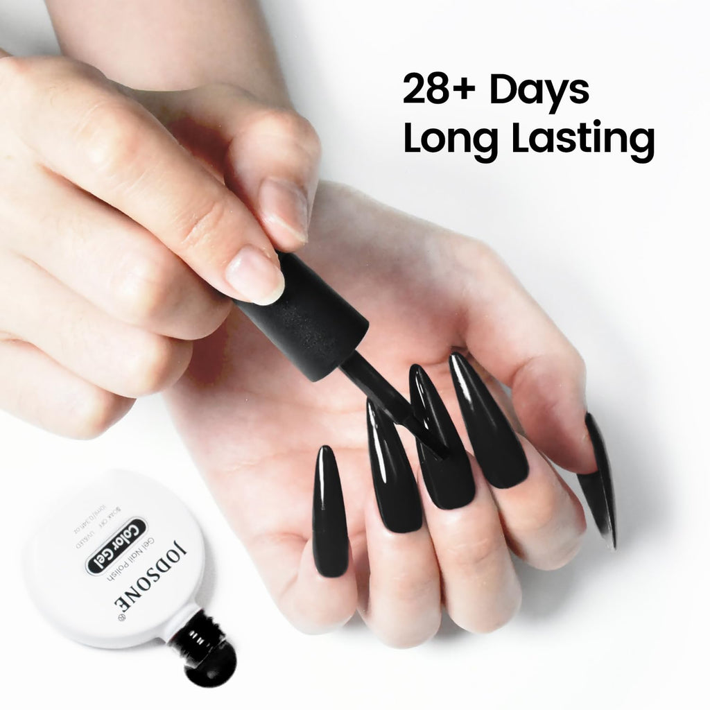 JODSONE 10ml Black Gel Nail Polish Black Gel Polish Soak Off Led Gel Polish Nail Art Manicure Salon Diy Need U V Lamp