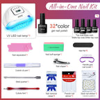 JODSONE Gel Nail Polish Kit with U V Light 32 Colors Gel Polish Set Soak Off Nail Kit Nail Art Salon or Home DIY Manicure Tools Gifts for Women