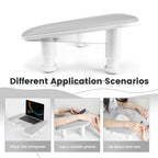 JODSONE Gray U-Shaped Arm Rest for Nails Tech with Rotating Built-In Phone Holder and Adjustable Nail Arm Rest Detachable Manicure Hand Rest for Salon Design