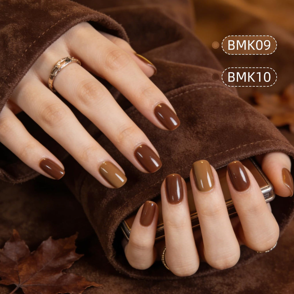 JODSONE 36Pcs Autumn Gel Nail Polish Set 32 Colors with 4 Functional Base Coat Glitter & Matte Top Coat Nude Brown Gel Polish Set for Salon at Home DIY Nail Art