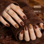 JODSONE 36Pcs Autumn Gel Nail Polish Set 32 Colors with 4 Functional Base Coat Glitter & Matte Top Coat Nude Brown Gel Polish Set for Salon at Home DIY Nail Art