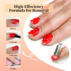 JODSONE Gel Nail Polish Remover Kit - Set with 15ml Gel Nail Polish Remover, Cuticle Oil and Latex Tape, and Complete Remover Manicure Tool Set, No Soaking