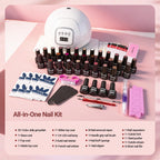 JODSONE 36Pcs Jelly Gel Nail Polish Kit 32 Colors with U V Light Crystal Transparent Classic Color 4 Functional Gel for All Seasons