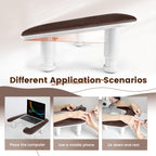 JODSONE U-Shaped Brown Arm Rest for Nails Tech with Rotating 360°Built-In Phone Holder and Adjustable Nail Arm Rest Detachable Manicure Hand Rest for Salon Design