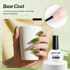 JODSONE 3Pcs 10ml Top Coat Base Coat Builder Gel Set – No Wipe Gel for Strengthening Thickening and Nail Extension Requires U V Lamp Curing