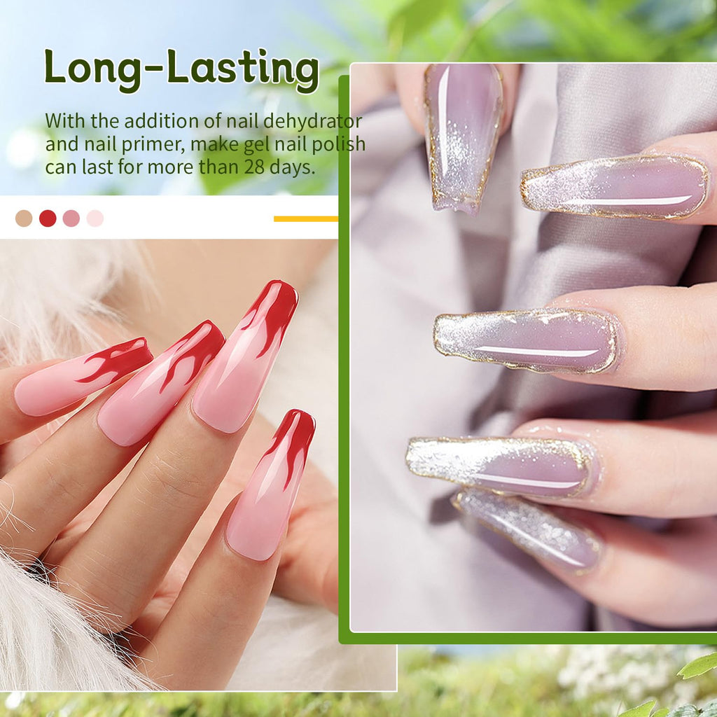JODSONE 4 Bottle 10ML Nail Primer Base Coat Top Coat Glossy Quick Drying Durable DIY Nail Art Design Long Lasting Gift For Girls, transparent