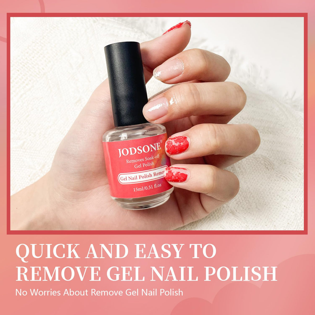 JODSONE Gel Nail Polish Remover 2Pcs Gel Nail Polish Remover 3-5 Minutes Gel Remover Quick