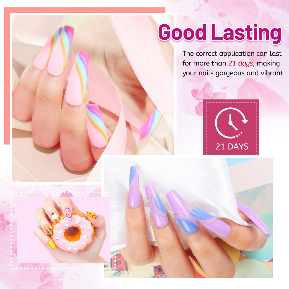 JODSONE 20 Color Vibrant and High Shine Gel Nail Polish Kit with 3 PCS Base Coat and Matte and Glossy Top Coat