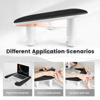 JODSONE U-Shaped Black Arm Rest for Nails Tech with Rotating 360°Built-In Phone Holder and Adjustable Nail Arm Rest Detachable Manicure Hand Rest for Salon Design