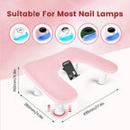 JODSONE U-Shaped White Manicure Arm Rest for Nails Tech with Rotating 360°Built-In Phone Holder and Adjustable Nail Arm Rest Detachable Manicure Hand Rest for Salon Design