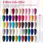 JODSONE 60 PCS Gel Nail Polish Starter Kit With U V Light 55 Kinds Of Color Glitter Gel Polish No Wipe Base And Glossy Matte Top Coat Easy To Apply