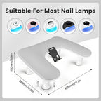 JODSONE Gray U-Shaped Arm Rest for Nails Tech with Rotating Built-In Phone Holder and Adjustable Nail Arm Rest Detachable Manicure Hand Rest for Salon Design