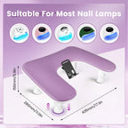 JODSONE Purple U-Shaped Manicure Arm Rest for Nails Tech with Rotating Phone Holder and Adjustable Nail Arm Rest Detachable Manicure Hand Rest for Salon Design