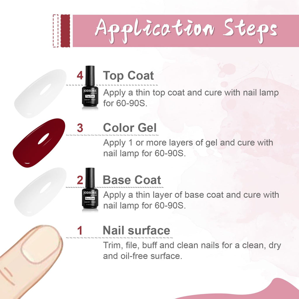 JODSONE 2 Bottles of Top Coat Base Coat Set No Wipe Foundation Combination Bright Surface At Home DIY Nail Salon Girl Gift