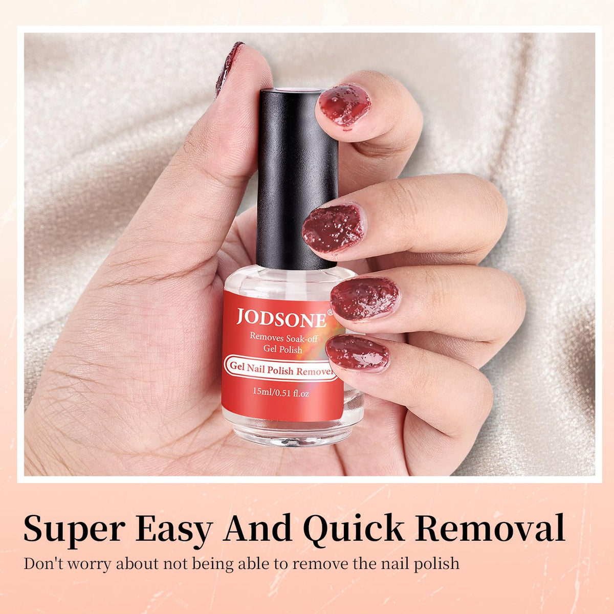 JODSONE Gel Nail Polish Remover Kit - Set with 15ml Gel Nail Polish Remover, Cuticle Oil and Latex Tape, and Complete Remover Manicure Tool Set, No Soaking
