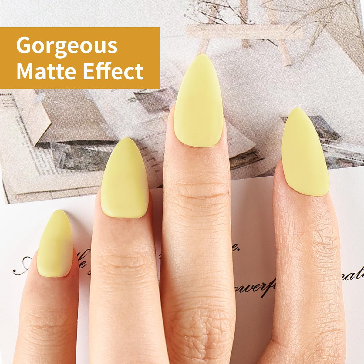 JODSONE Pastel Yellow Gel Nail Polish 10ml Soak Off LED Gel Polish Butter Yellow Nail Color Salon Quality Long-Lasting Low Odor (Need U V Lamp Curing)
