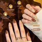 JODSONE 36Pcs Autumn Gel Nail Polish Set 32 Colors with 4 Functional Base Coat Glitter & Matte Top Coat Nude Brown Gel Polish Set for Salon at Home DIY Nail Art